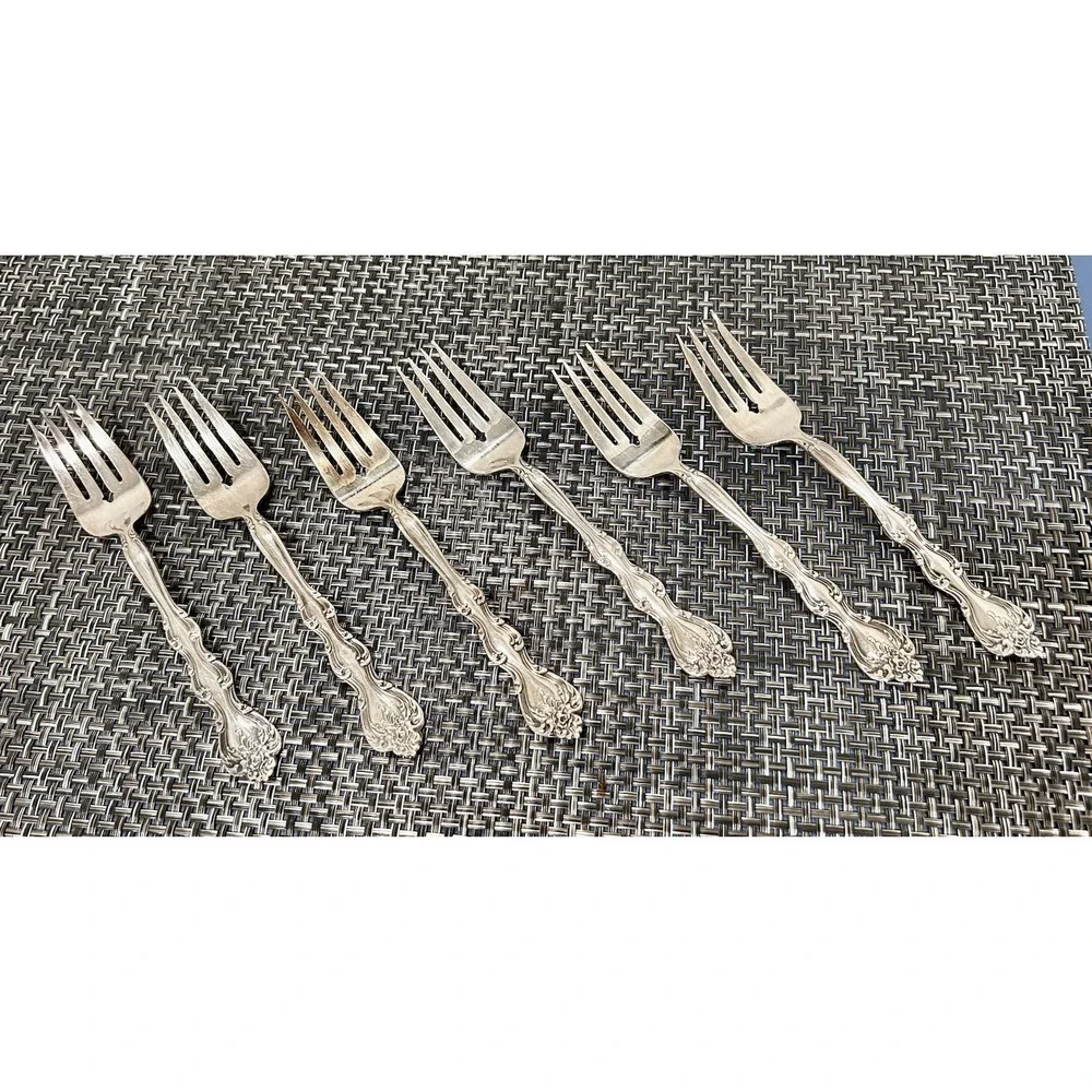 Vtg International Silverplate INTERLUDE 1971 Silverware 6 Salad Forks Flatware
